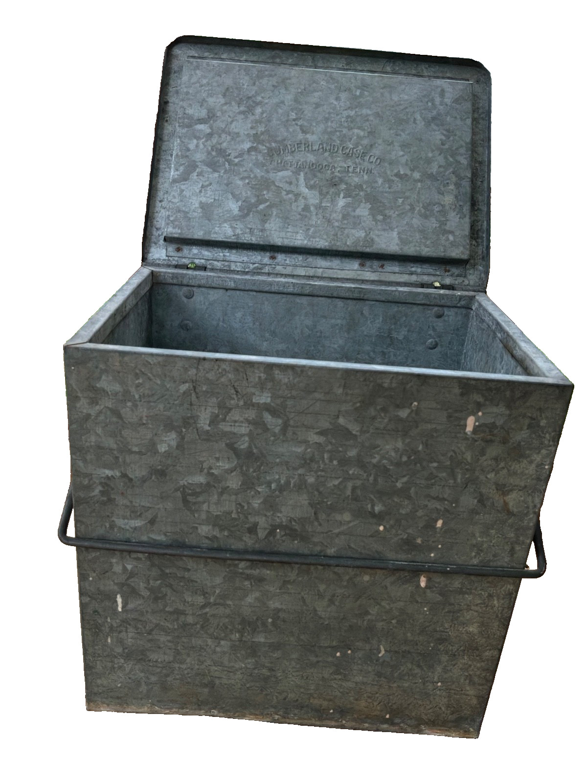 Vintage Galvanized Metal Box Durham Dairy Products Cumberland Case Co Primitive