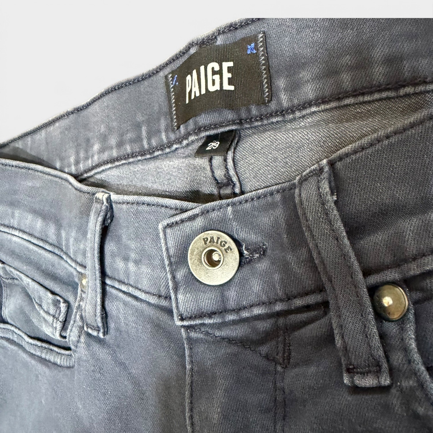 PAIGE Men\'s Lennox Slim Fit Jeans 29x33 Vintage Naval Blue TRANSCEND Stretch