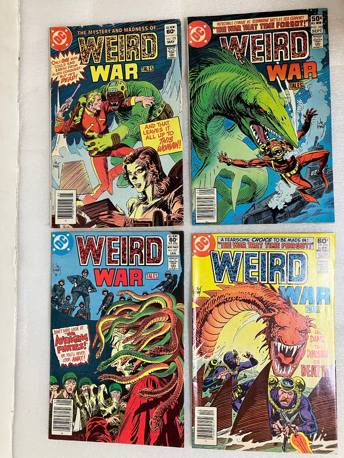 Lot of 4 Weird War Tales DC Comics  103,106, 107, & 123 Joe Kubert