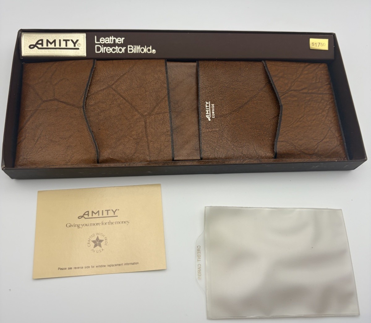 NIB Vintage Amity Men’s Director Bi-Fold Identifier Billfold Wallet Brown NIB Vintage Amity Men’s Director Bi-Fold Identifier Billfold Wallet Brown