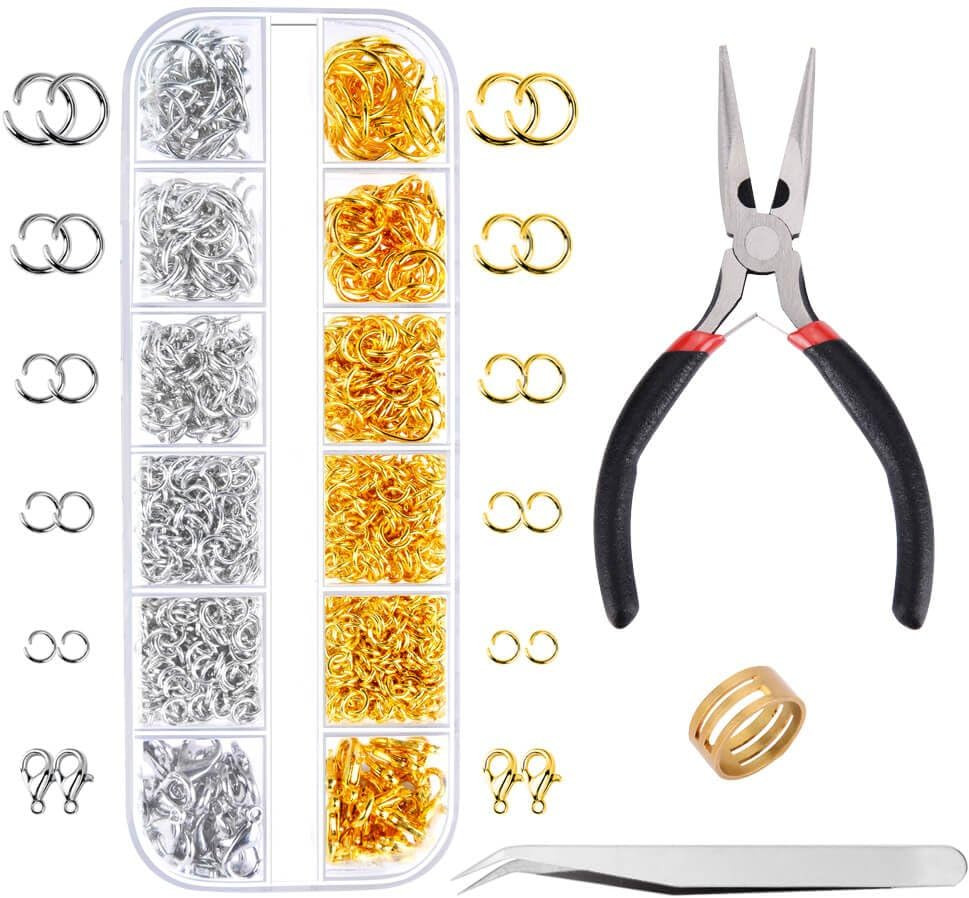 1200Pcs Open Jump Rings and Lobster Clasps Jewelry Findings Kit