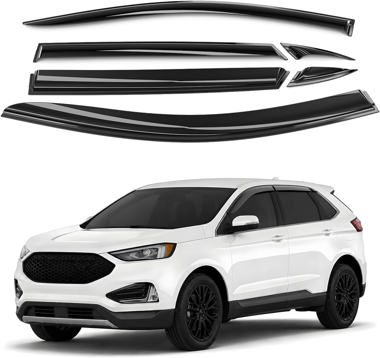Deflectores Ventana Ahumados Adhesivos Visera Lluvia para Ford Edge 2015-2024