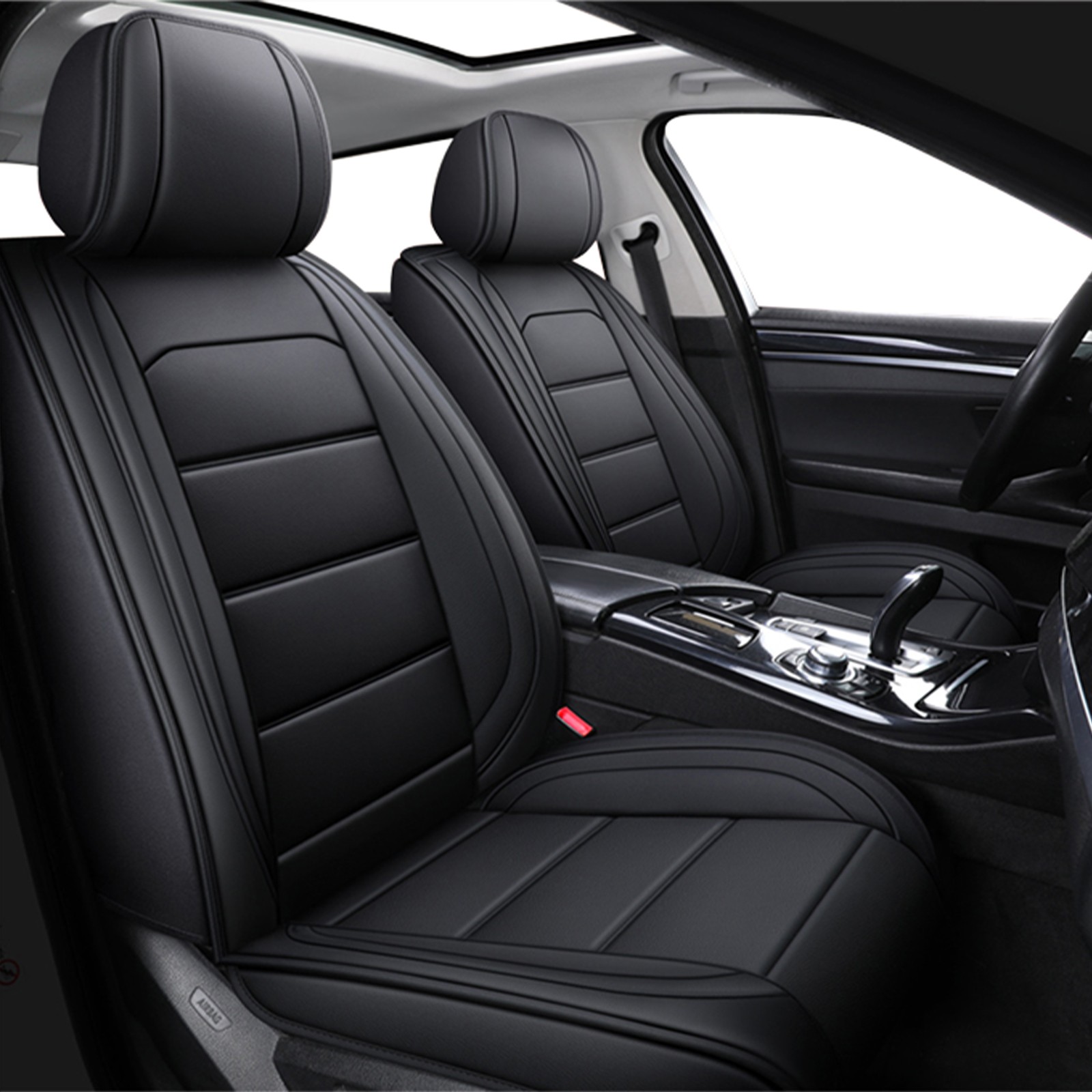 Luxury Leather Car 5 Seat Covers Front Rear Full Set Cushion Protector Universal