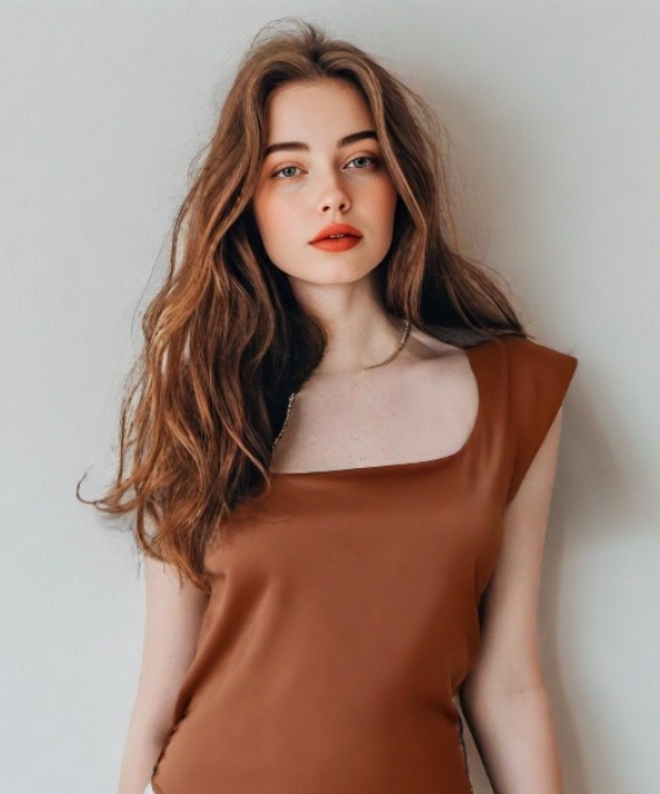 Express Body Contour Bodysuit NWT Brown Square Neck Cap Sleeve Large Minimalist