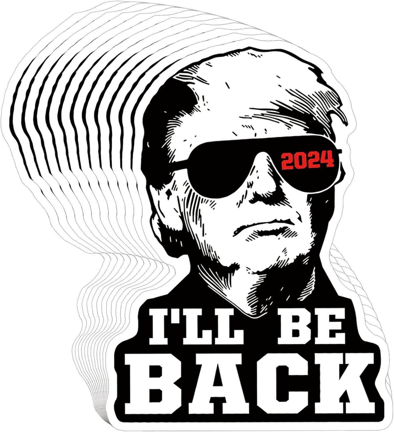 YINENA 100 Pcs I\'ll Be Back Stickers Funny Trump Sticker 2024 Sticker... YINENA 100 Pcs I\'ll Be Back Stickers Funny Trump Sticker 2024 Sticker...