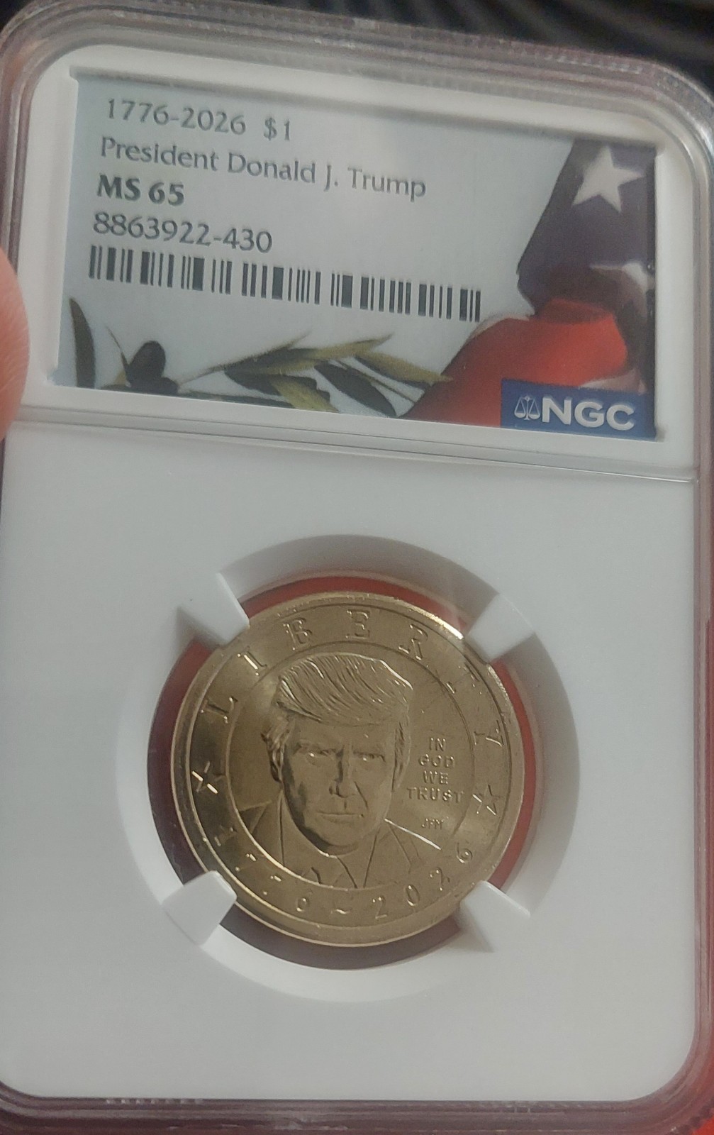 1776-2026 Commemorative $1 President Donald J. Trump MS-65 Choice Uncirculated 1776-2026 Commemorative $1 President Donald J. Trump MS-65 Choice Uncirculated