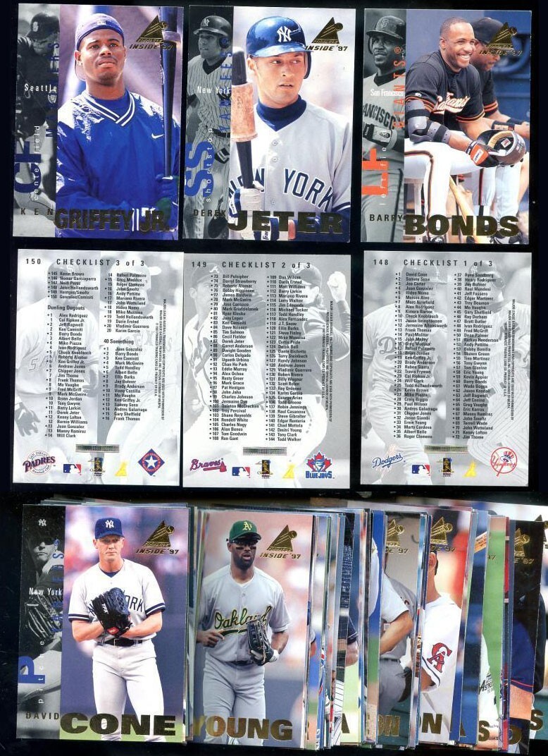 1997 PINNACLE INSIDE \'97 BASEBALL COMPLETE SET (1-150) Derek Jeter, Griffey Jr. 1997 PINNACLE INSIDE \'97 BASEBALL COMPLETE SET (1-150) Derek Jeter, Griffey Jr.
