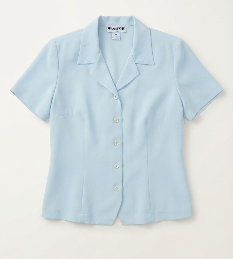 Vintage Joan Leslie Luxury Sky Blue Petite 90s Blouse