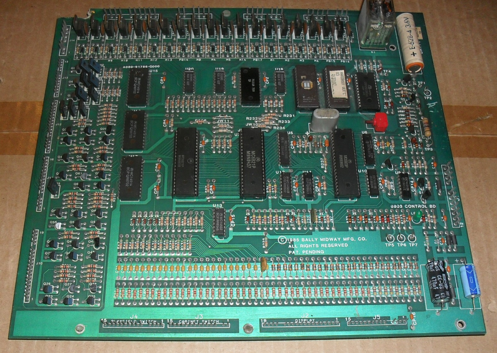 HARDBODY -  Bally Midway Arcade Pinball - GENUINE 6803 CONTROL BOARD - CPU PCB