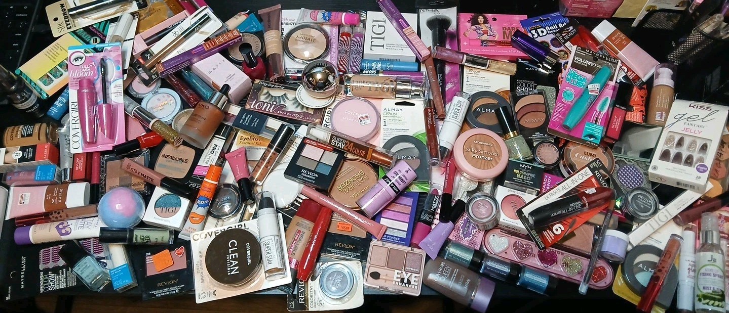50 Piece Mixed Makeup Lot: Revlon Almay Covergirl ELF NYX Loreal READ
