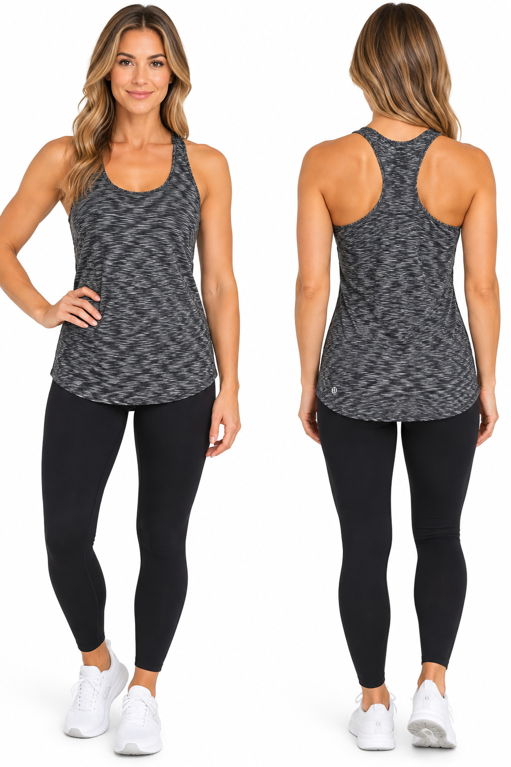 Lululemon Women’s Size 8 Racerback Tank Top Heathered Black Gray Athletic Yoga Lululemon Women’s Size 8 Racerback Tank Top Heathered Black Gray Athletic Yoga