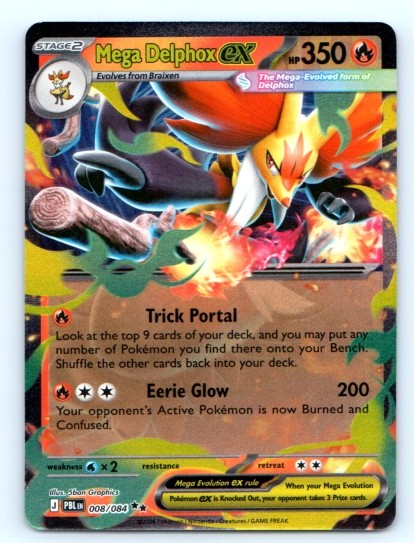 TCG ~ Mega Delphox ex 008/084 ~ English Near Mint
