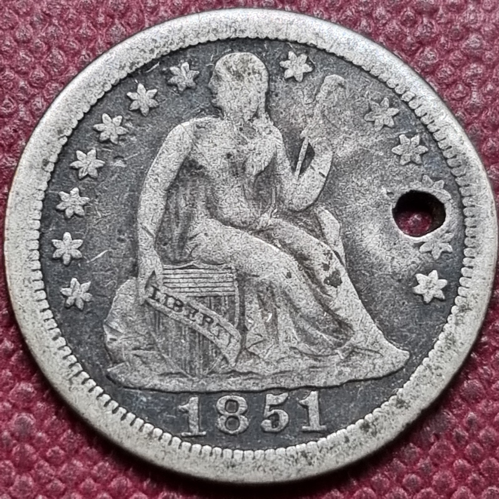 1851 O Seated Liberty Dime 10c Better Grade Details #103049