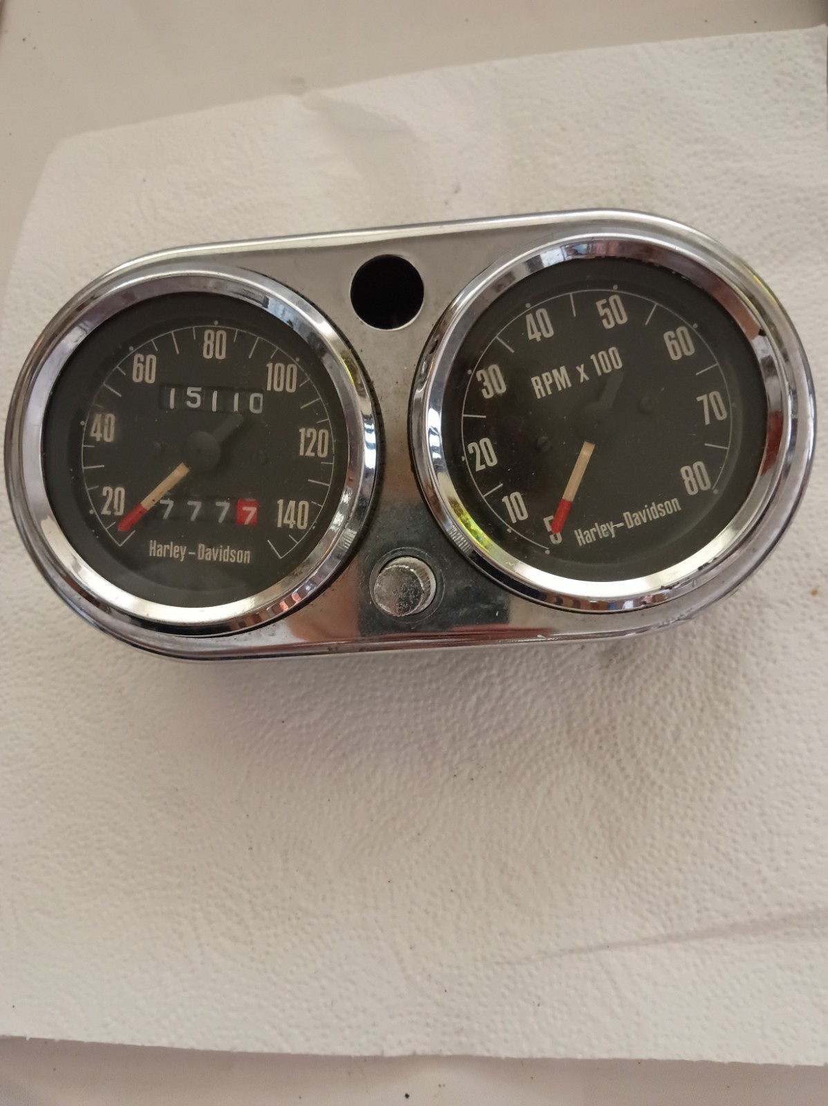 Vintage Harley Davidson Dual Instrument Cluster Speedometer Tachometer Vintage Harley Davidson Dual Instrument Cluster Speedometer Tachometer