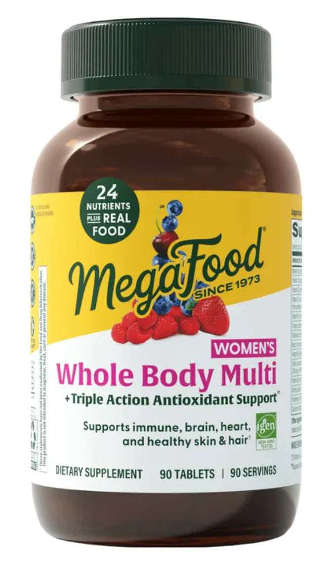 MegaFood 90 ct Women’s Whole Body Multivitamin – 24 Nutrients with Real Food