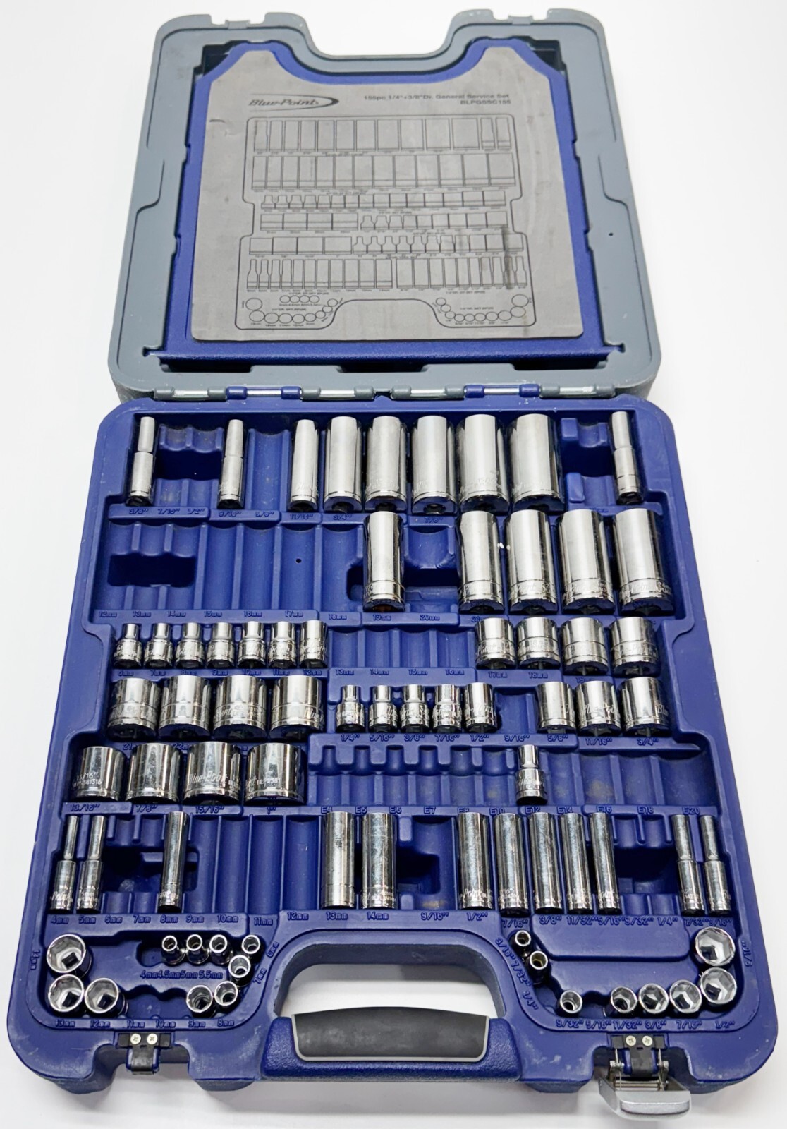 81/155 Pieces Blue-Point BLPGSSC155 Combination Drive SAE/ Metric 155 pc General