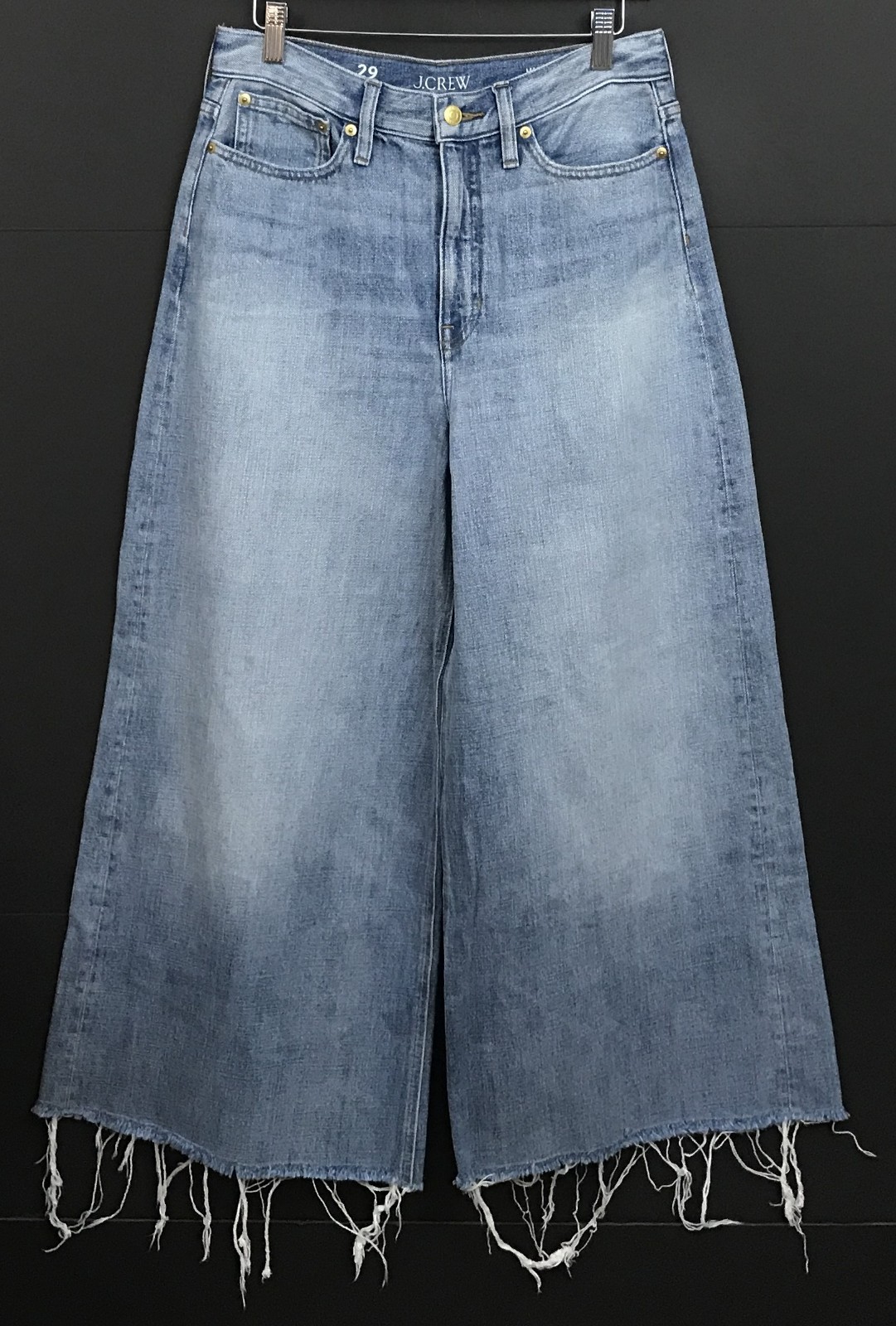 J. Crew High-Rise Superwide-Leg Raw-Hem Cropped Jeans in Elliot Wash 29 X 25 J. Crew High-Rise Superwide-Leg Raw-Hem Cropped Jeans in Elliot Wash 29 X 25