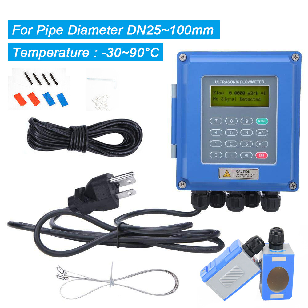 Ultrasonic Liquid Flow Meter Digital Flowmeter with TS-2 Transducer DN25mm-100mm