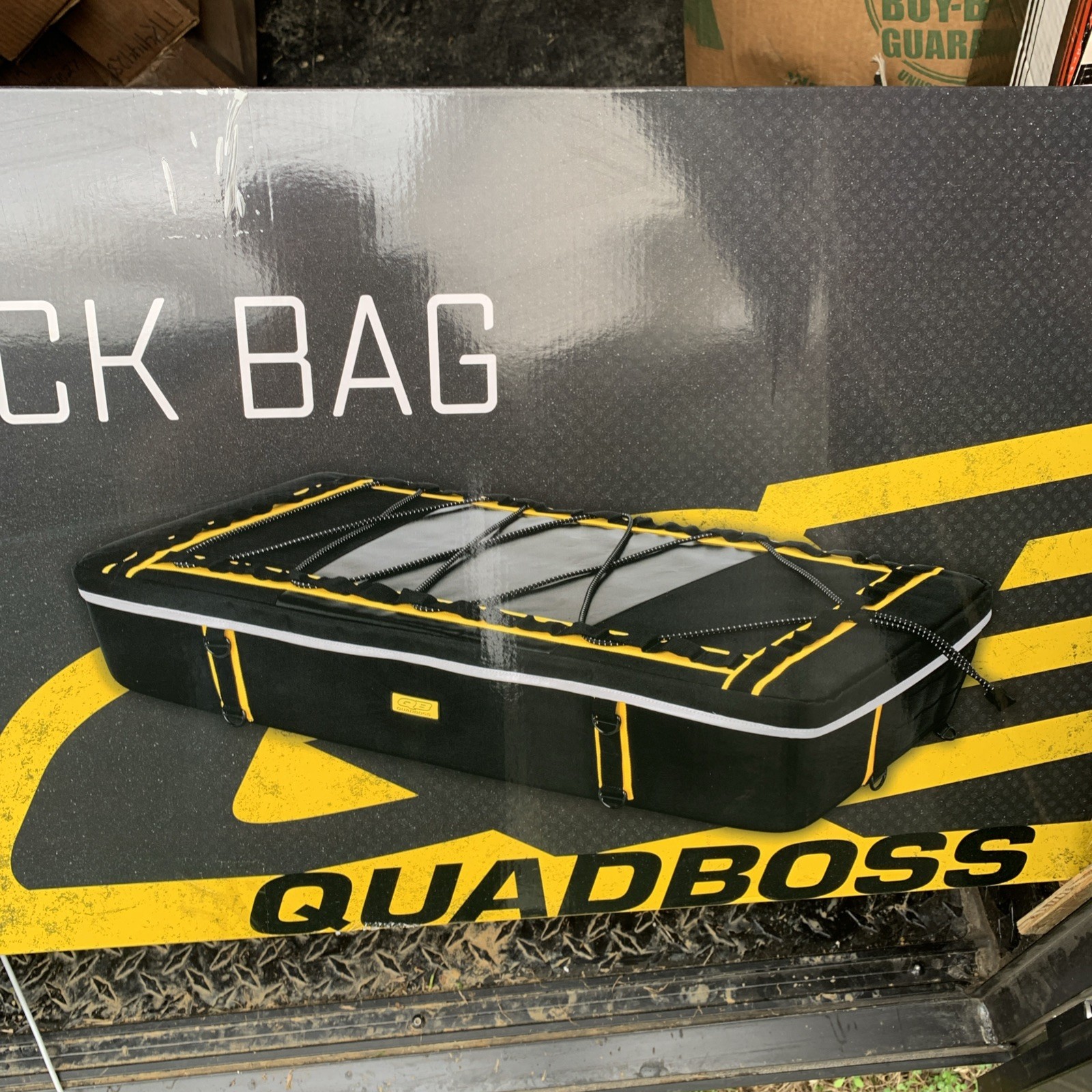 NEW QUADBOSS REAR RACK BAG BLACK Reflective Series 40x18x8” 