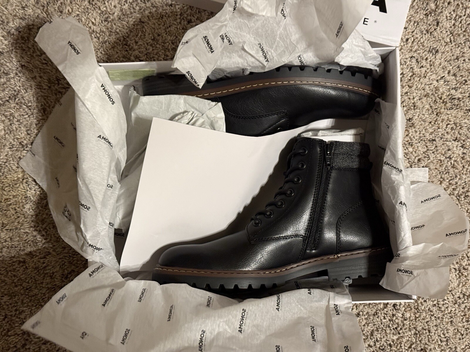 SONOMA “Goods For Life” Men’s Size 7 Memory Foam Black Boots SONOMA “Goods For Life” Men’s Size 7 Memory Foam Black Boots