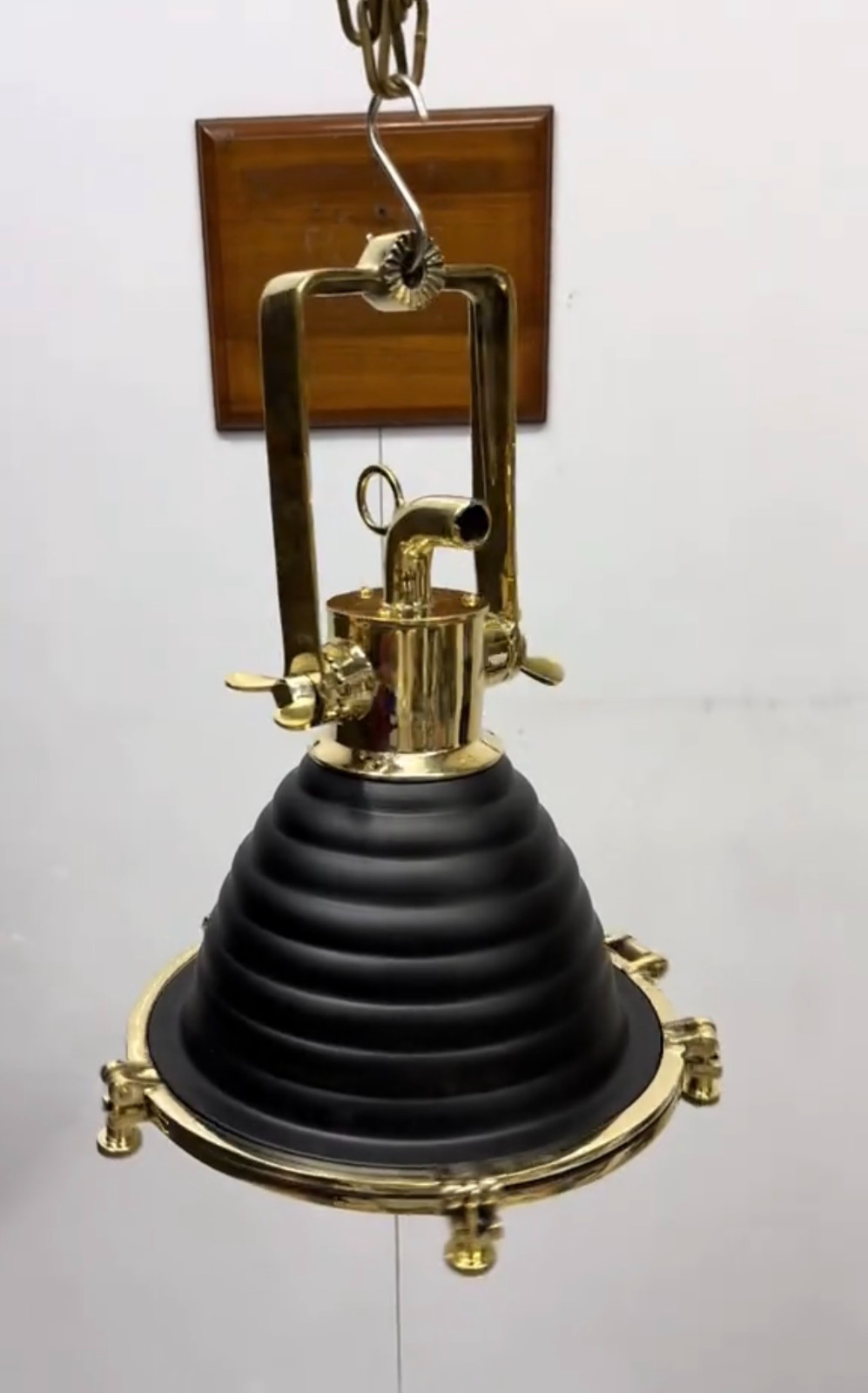 Nautical Brass Black Aluminum Cargo Pendant Light Industrial Hanging Ship Lamp