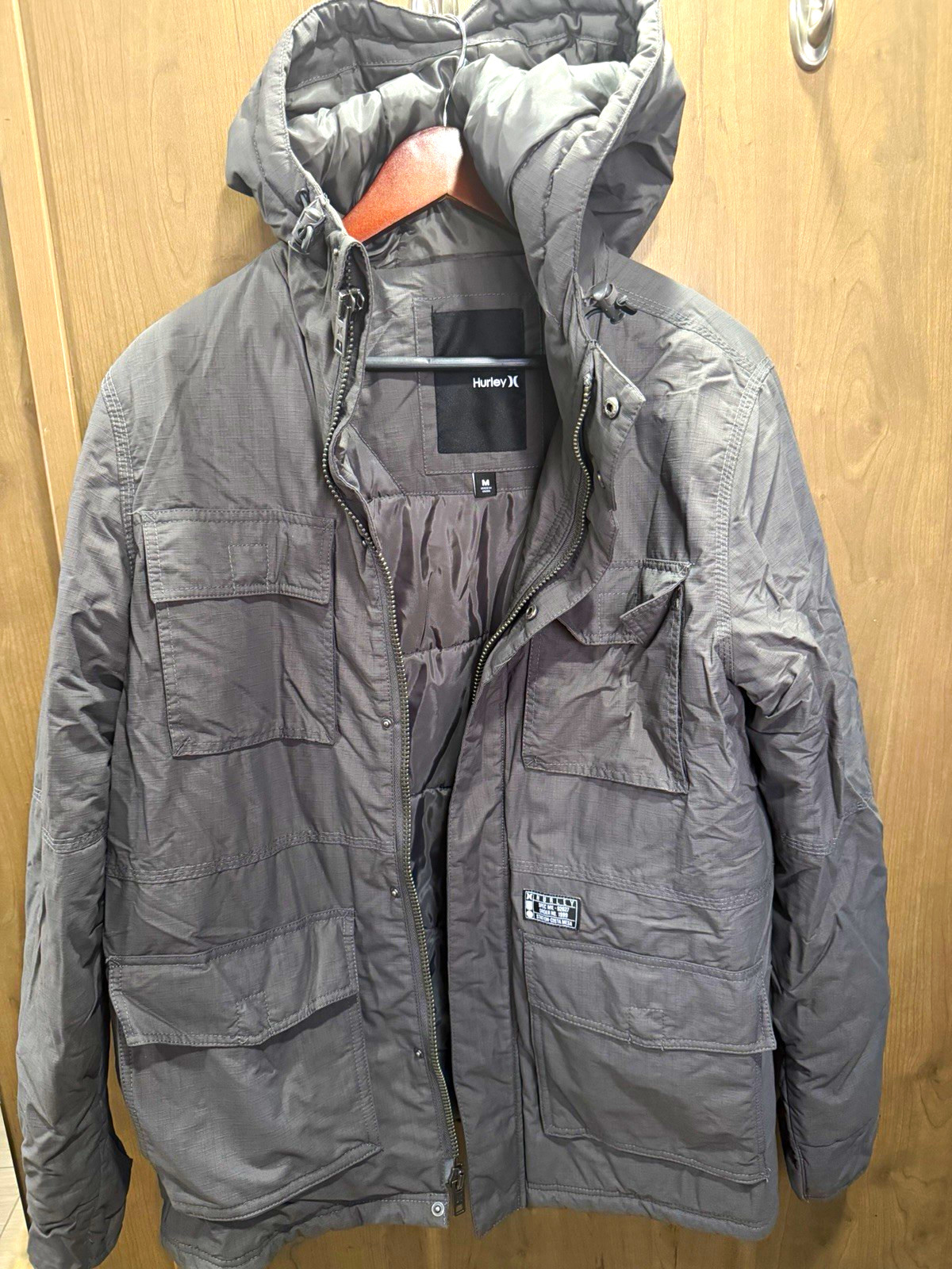 Hurley Men\'s Gray Hooded Full Zip Jacket w/ Pockets Size M Regular Fit