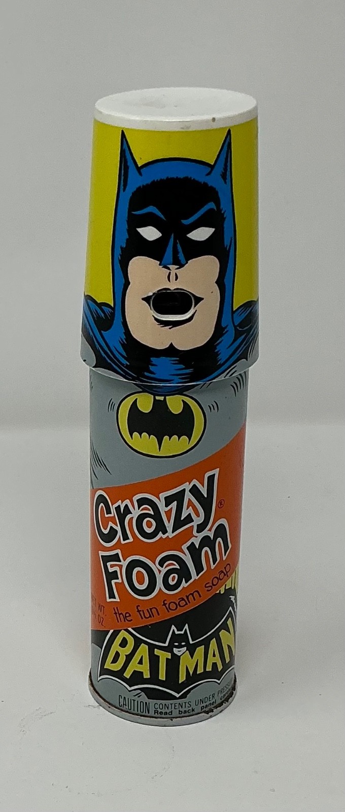 Vintage Crazy Foam Batman can Vintage Crazy Foam Batman can