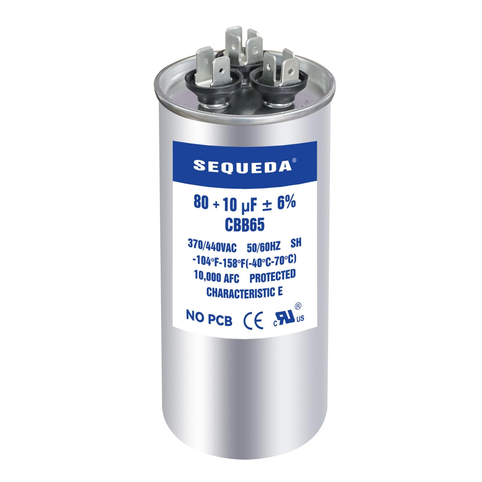 80+10 uF ±6% 370V/440V CBB65 CBB65A Dual Run Start AC Capacitor 80+10 MFD for...