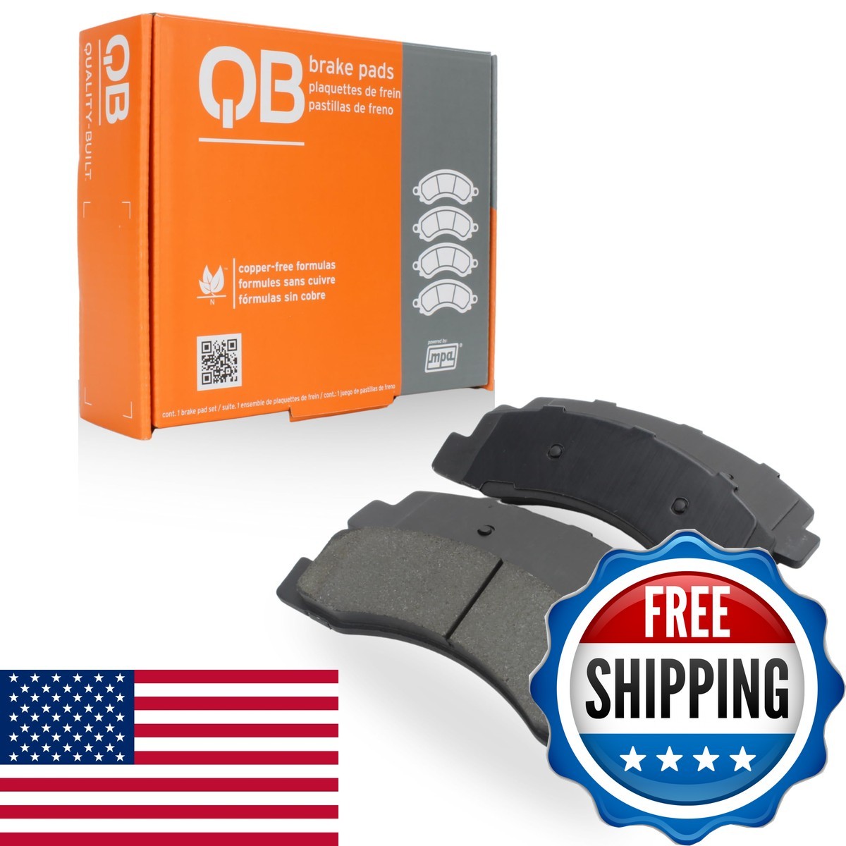Quality-Built Front Ceramic Brake Pads 1000-1305C for 2007-2018 Volvo