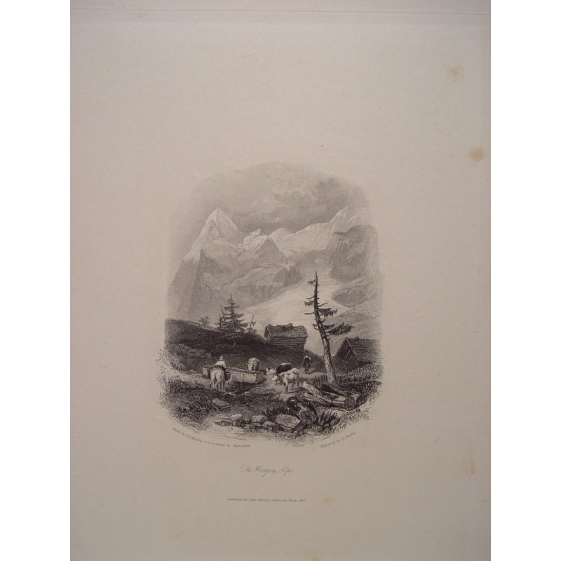 The Wengen Alps, Switzerland - 1832 engraving