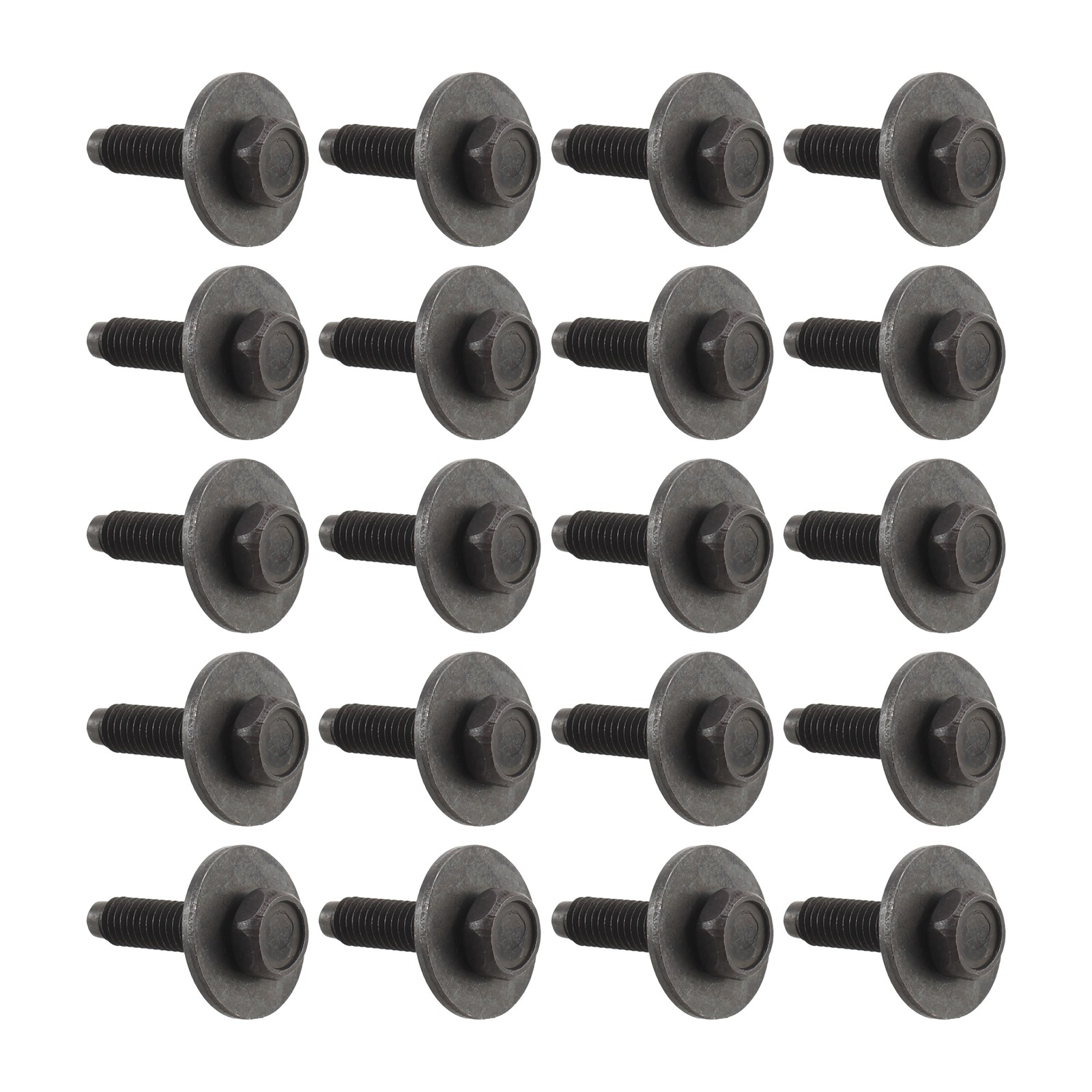 M6-1.0 A2-70 M6x20-25 Stainless Steel Hex Flange Bolts Black Oxide