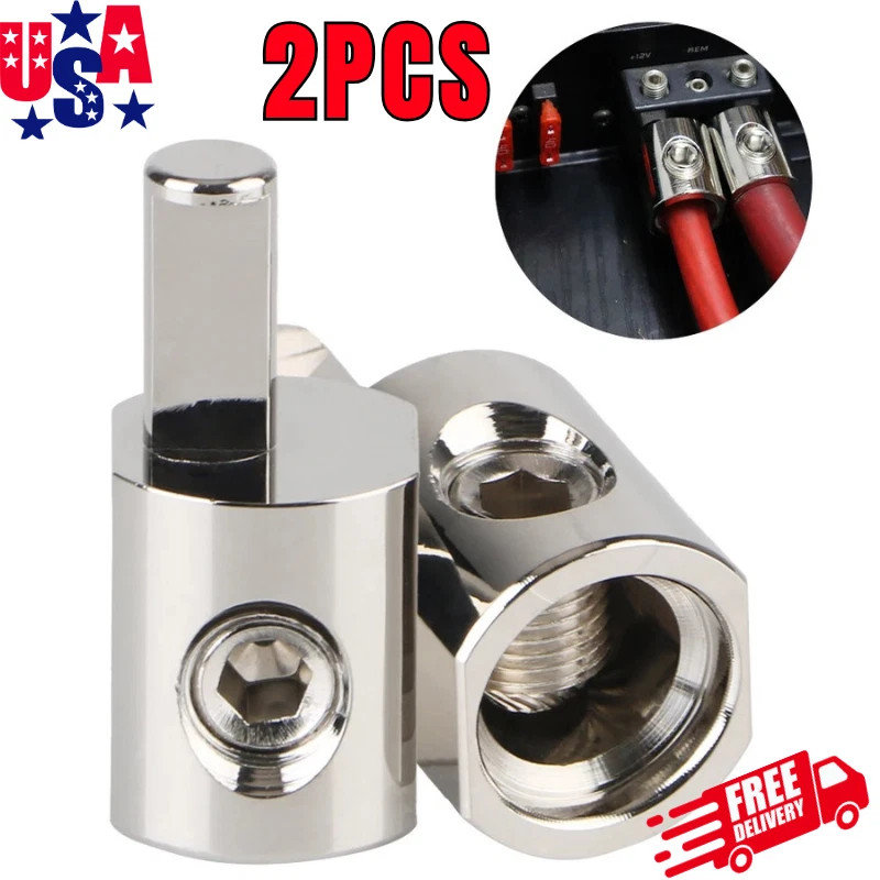 Pair Car Audio Power/Ground 1/0 Gauge to 4 Gauge Amp Input Reducers Wire Reducer Pair Car Audio Power/Ground 1/0 Gauge to 4 Gauge Amp Input Reducers Wire Reducer