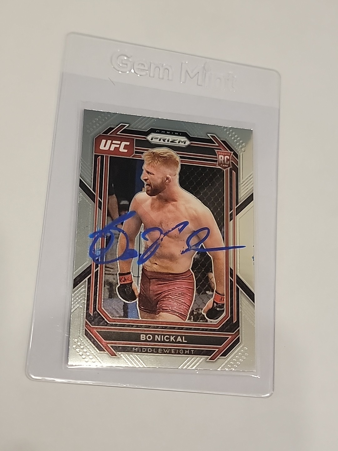 2023 UFC PANINI PRIZM BO NICKAL RC ROOKIE On Card AUTOGRAPH Blue PSA Certified 