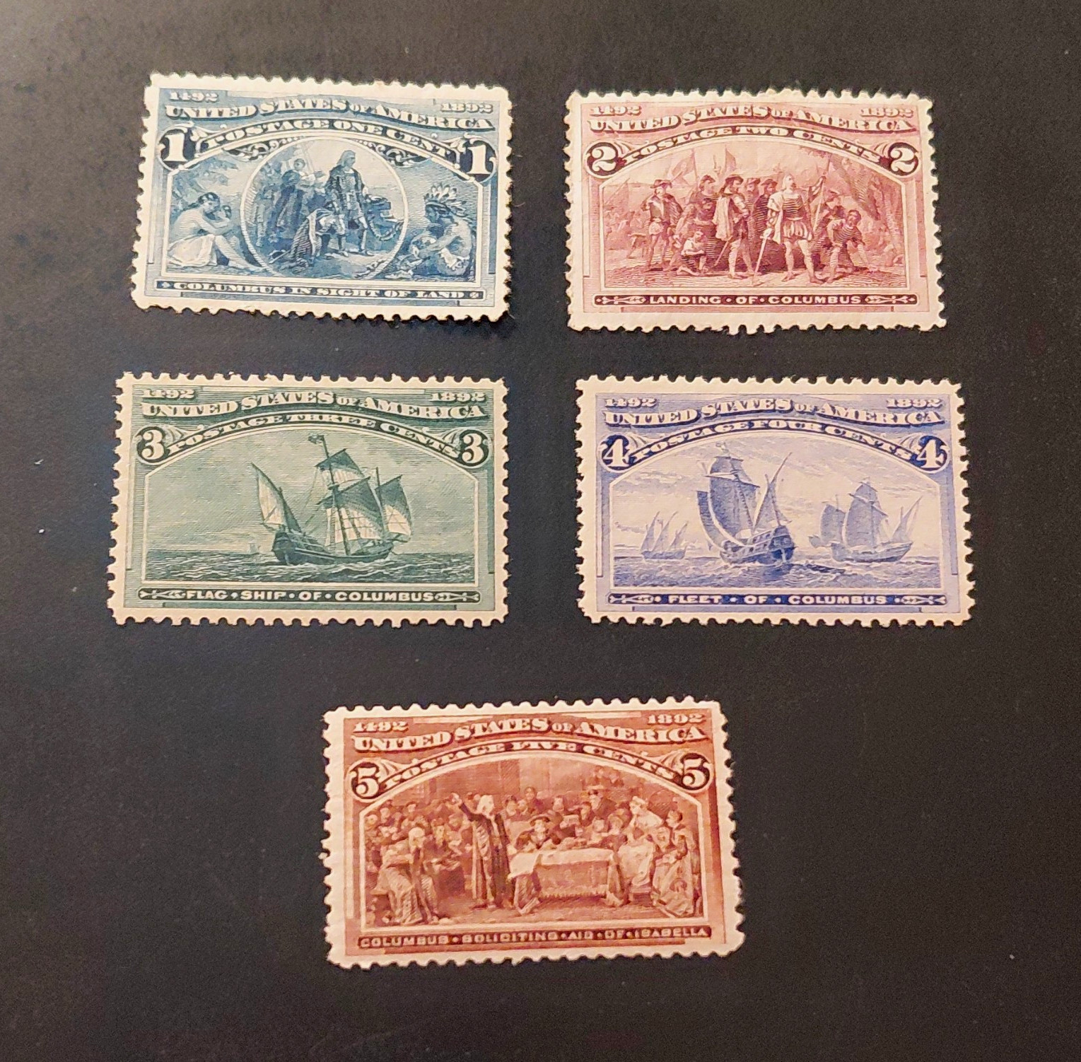 US Stamp 1893 Scott # 230-234 MNH VF  1c-5c Columbian Exposition Lot SCV 460