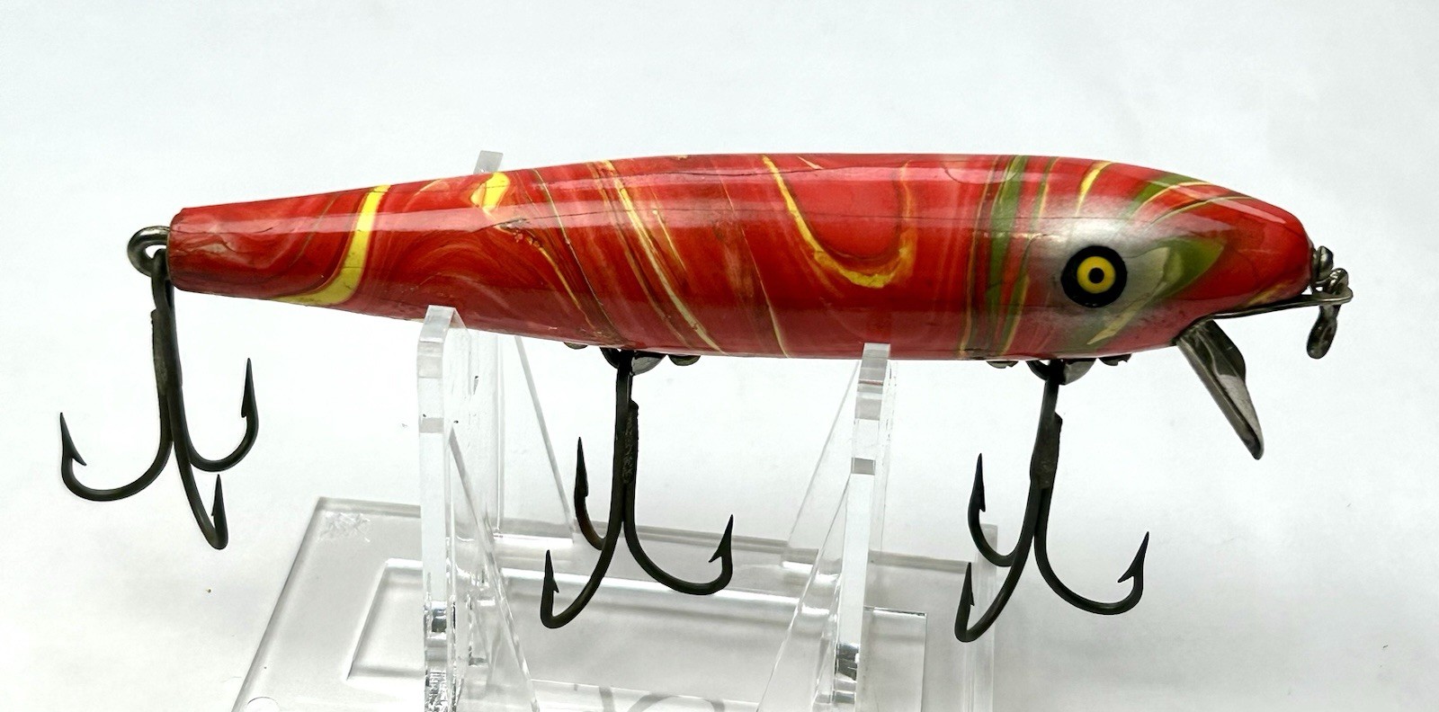 RARE PFLUEGER PALOMINE SCRAMBLE VINTAGE WOOD FISHING LURE 4.5\ RARE PFLUEGER PALOMINE SCRAMBLE VINTAGE WOOD FISHING LURE 4.5\