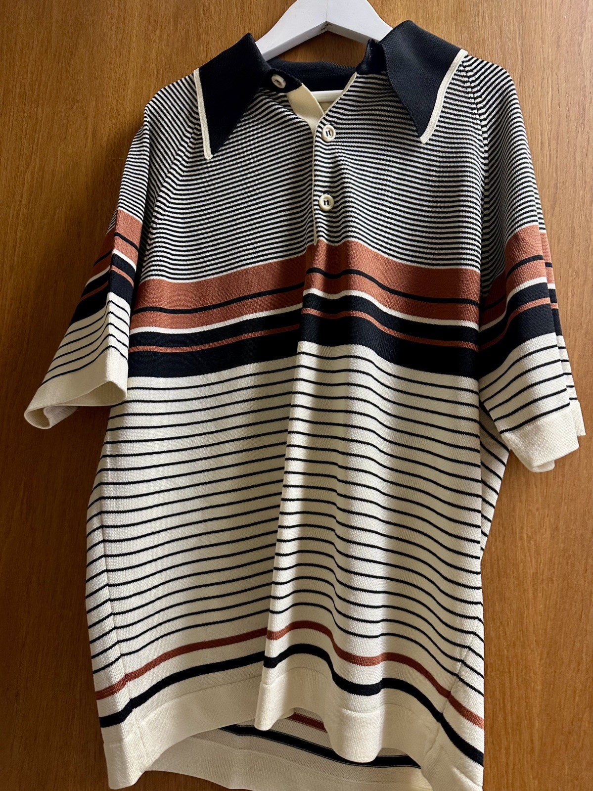 True Vintage Donegal Coleseta Knit Polo Shirt Large 60s 70s EXCELLENT RARE 