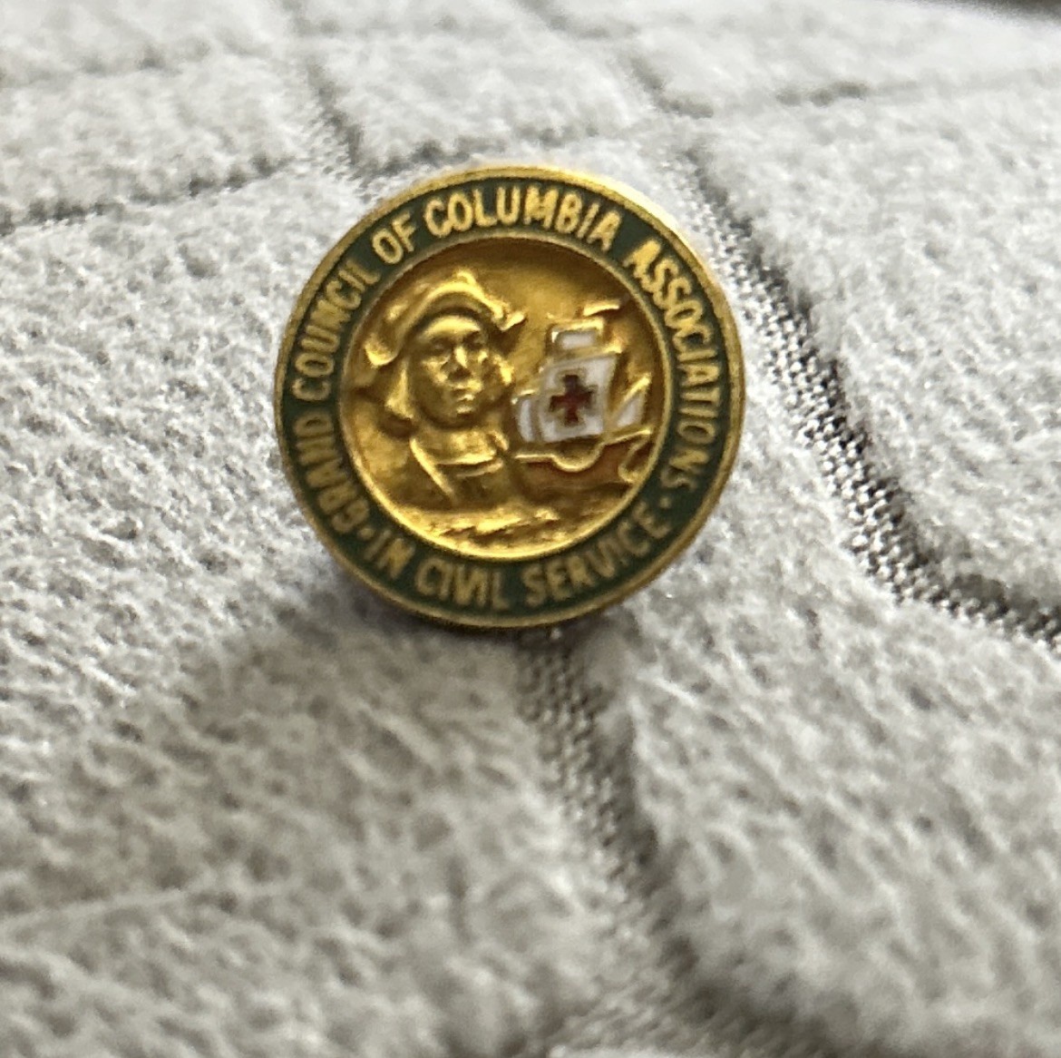 Vintage Grand Council of Columbia Associations Civil Service Lapel Pin Gold Tone Vintage Grand Council of Columbia Associations Civil Service Lapel Pin Gold Tone