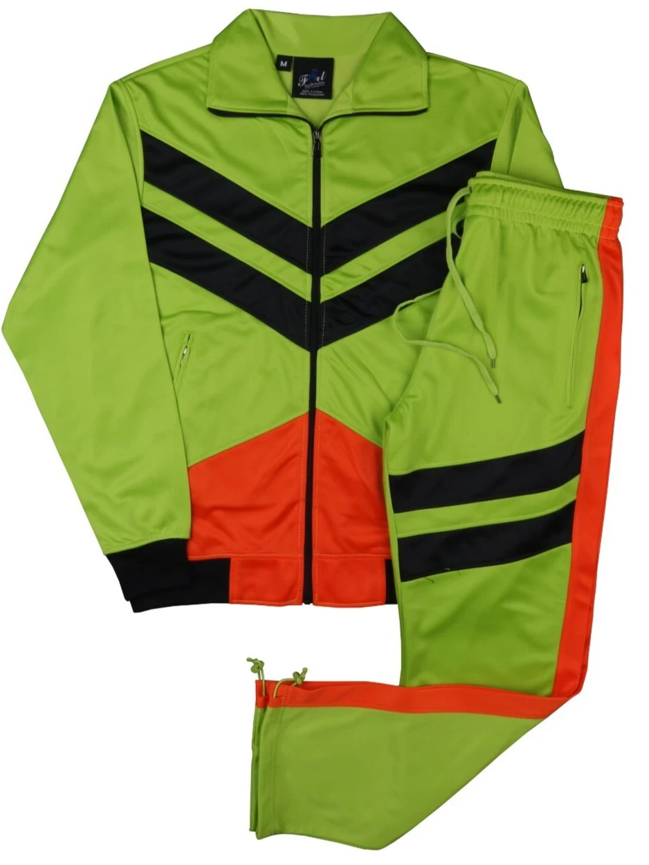 MEN 2 PIECE SOFT ATHLETIC GYM CLASSIC FASHIONED TRACKSUIT 15 COLORS TRICOT SET