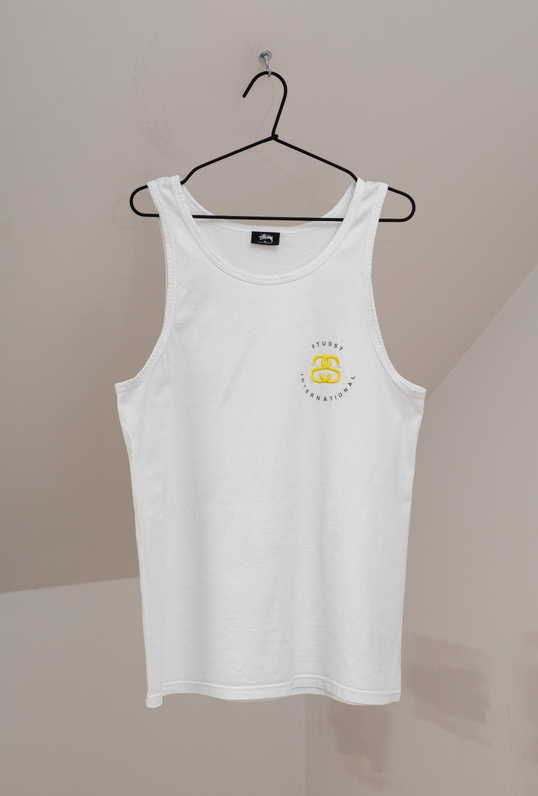 Stussy International Men\'s White Cotton Tank Top Size M Made in Mexico
