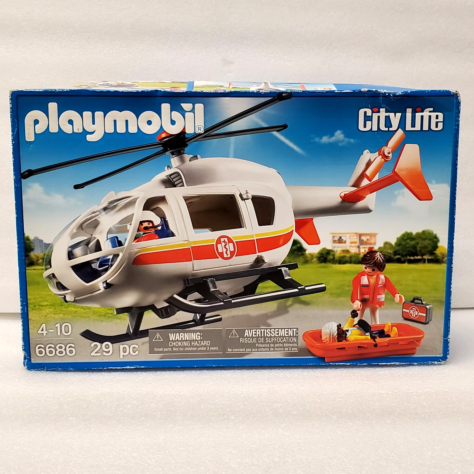 PLAYMOBIL 6686 City Life Emergency Medical Rescue Helicopter Retired