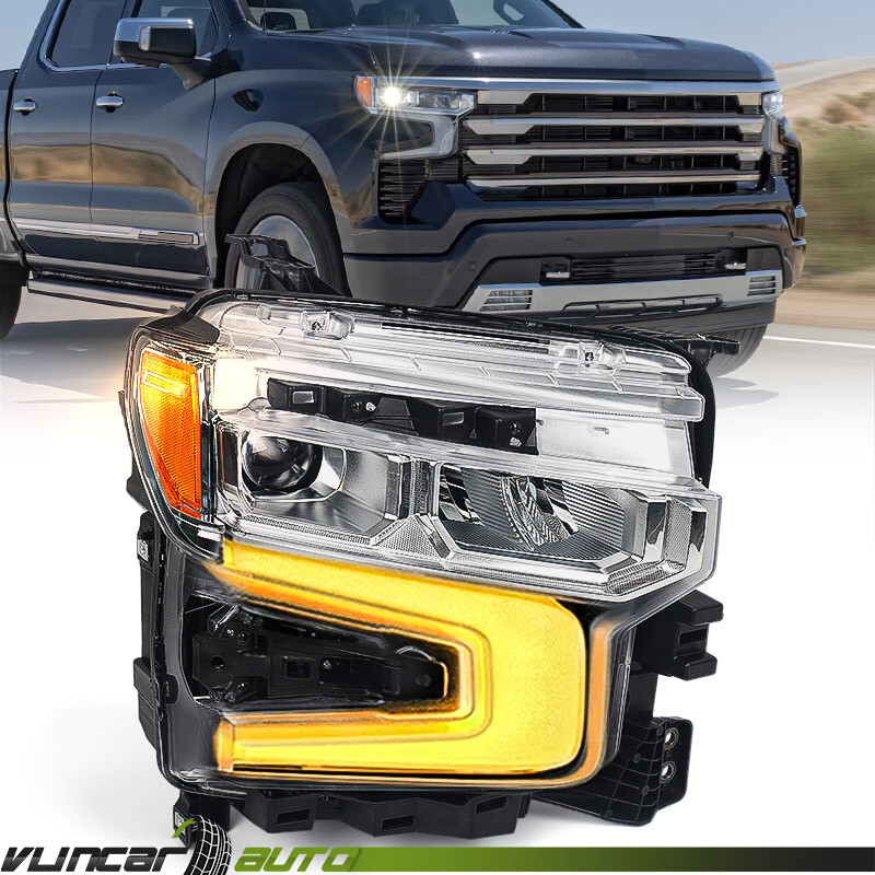 For 2022-2025 Chevy Silverado 1500 LT RST Chrome Full LED Headlight Passenger RH For 2022-2025 Chevy Silverado 1500 LT RST Chrome Full LED Headlight Passenger RH