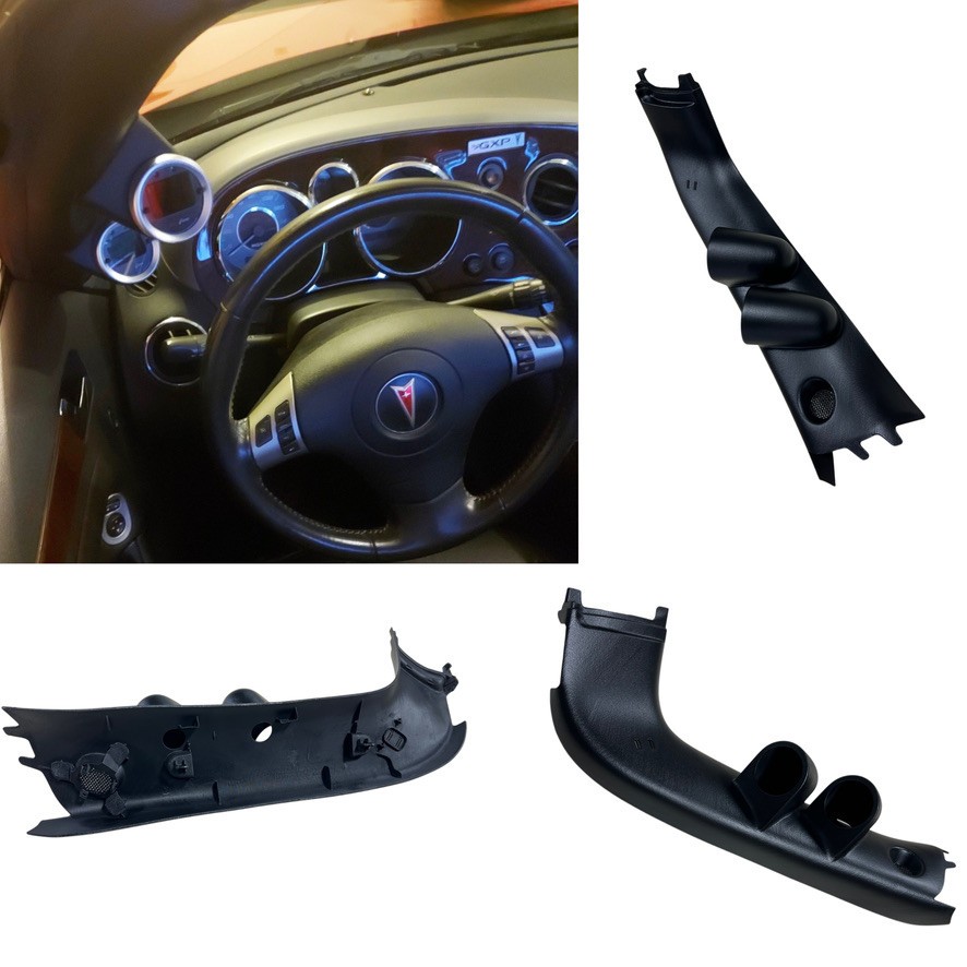 06-10 Pontiac Solstice Pillar Trim Bezel 52mm Dual Gauge Pod Mount