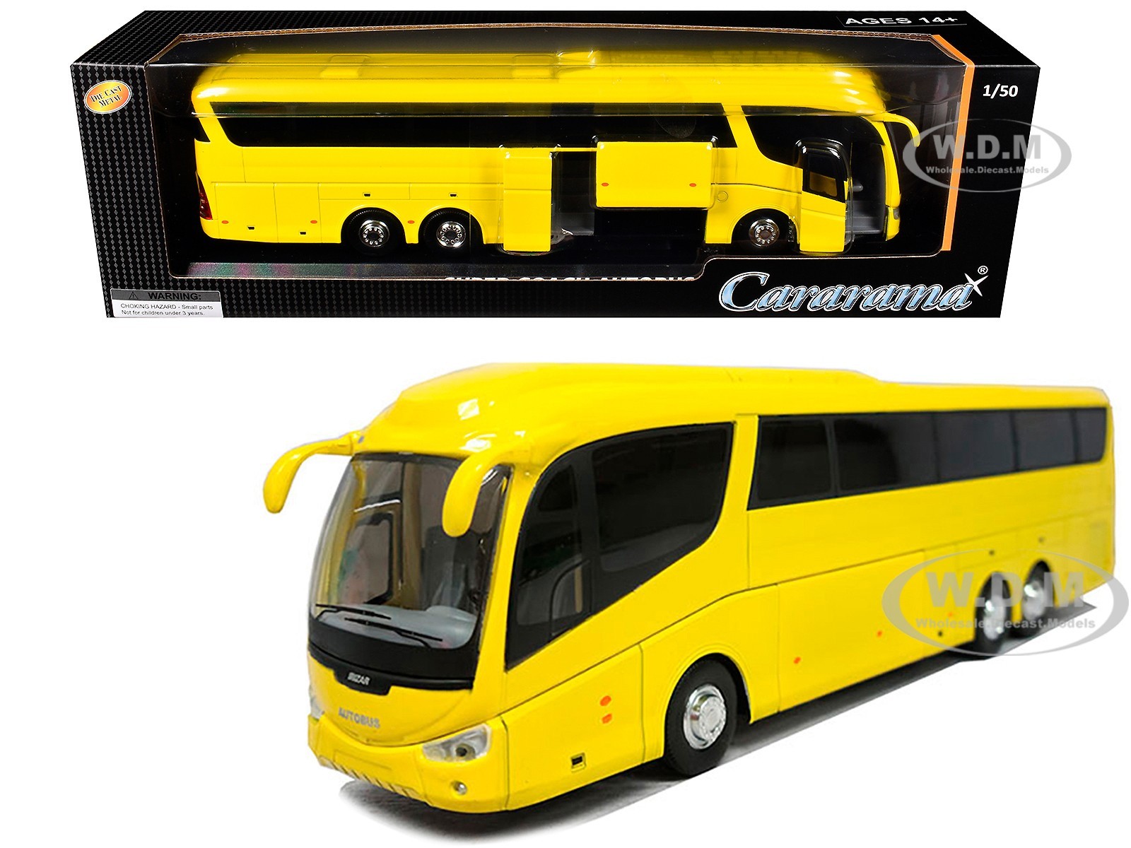 SUPER COACH AUTOBUS YELLOW 1/50 DIECAST MODEL BY CARARAMA 57702
