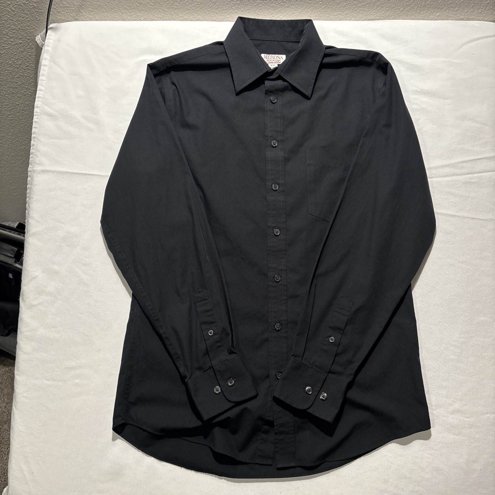 Merona Mens Small Dark Blue Casual Button-Down Shirt 14 14(1/2)