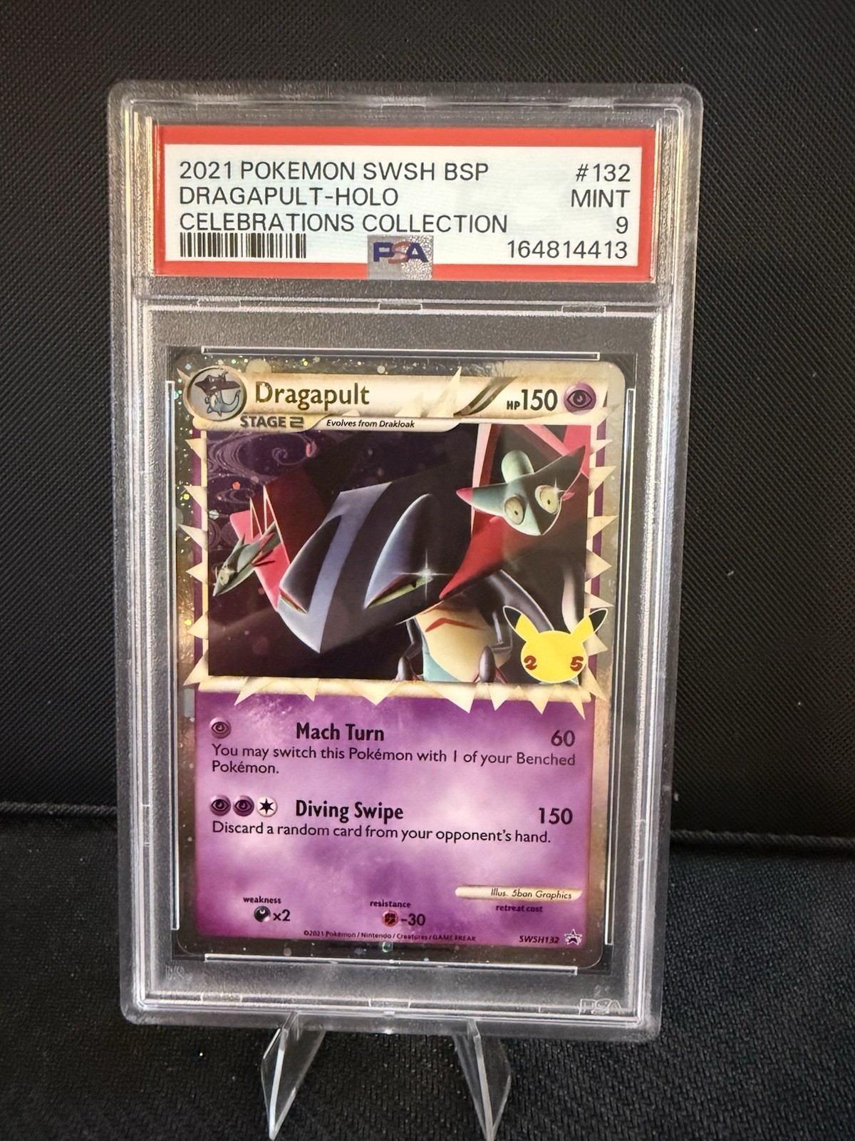 2021 Pokemon TCG PSA 9 Dragapult #SWSH132 SWSH Celebrations Black Star Promo 2021 Pokemon TCG PSA 9 Dragapult #SWSH132 SWSH Celebrations Black Star Promo