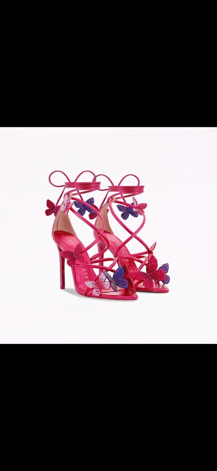 Sophia Webster Vanessa Pretty Pink Crystal Butterfly Sandals EU 40 MSRP $880