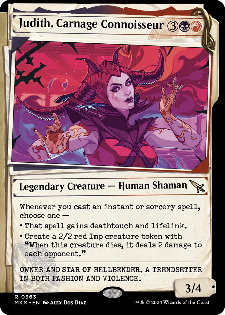 MTG Judith, Carnage Connoisseur (Showcase) [Murders at Karlov Manor] Near Mint M