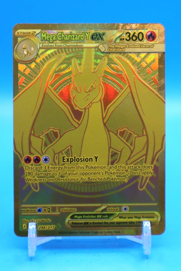 Mega Charizard Y ex 294/217 Mega Hyper Rare Ascended Heroes Pokemon Holo NM