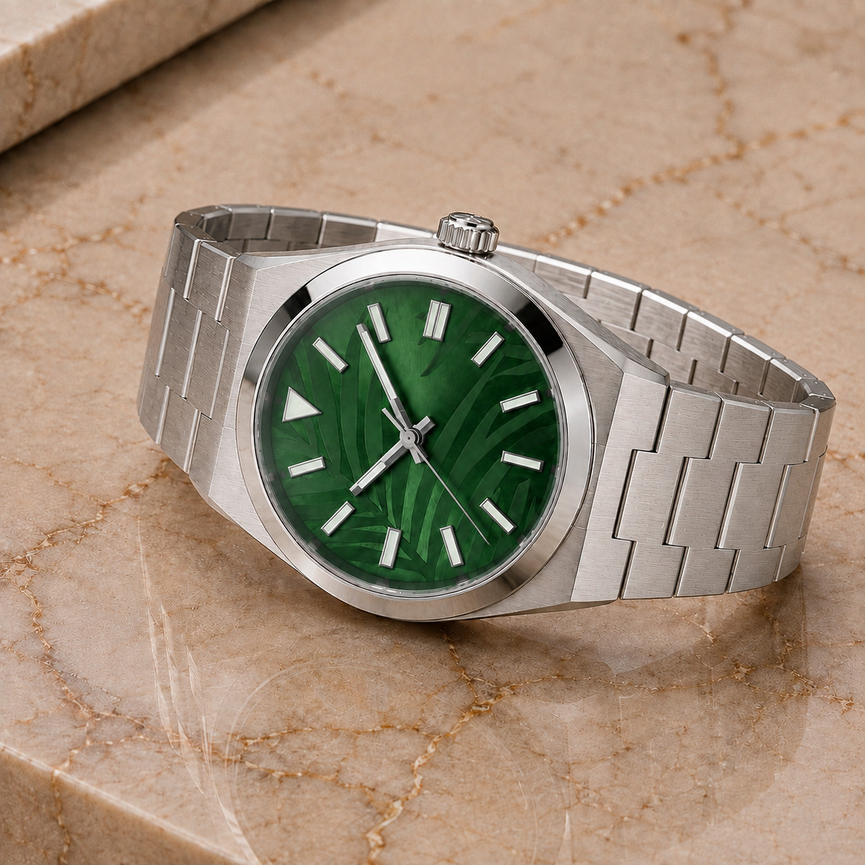 Automatic Watch Aureus Nova Classic Green Dial 36/39mm Stainless Steel Vintage