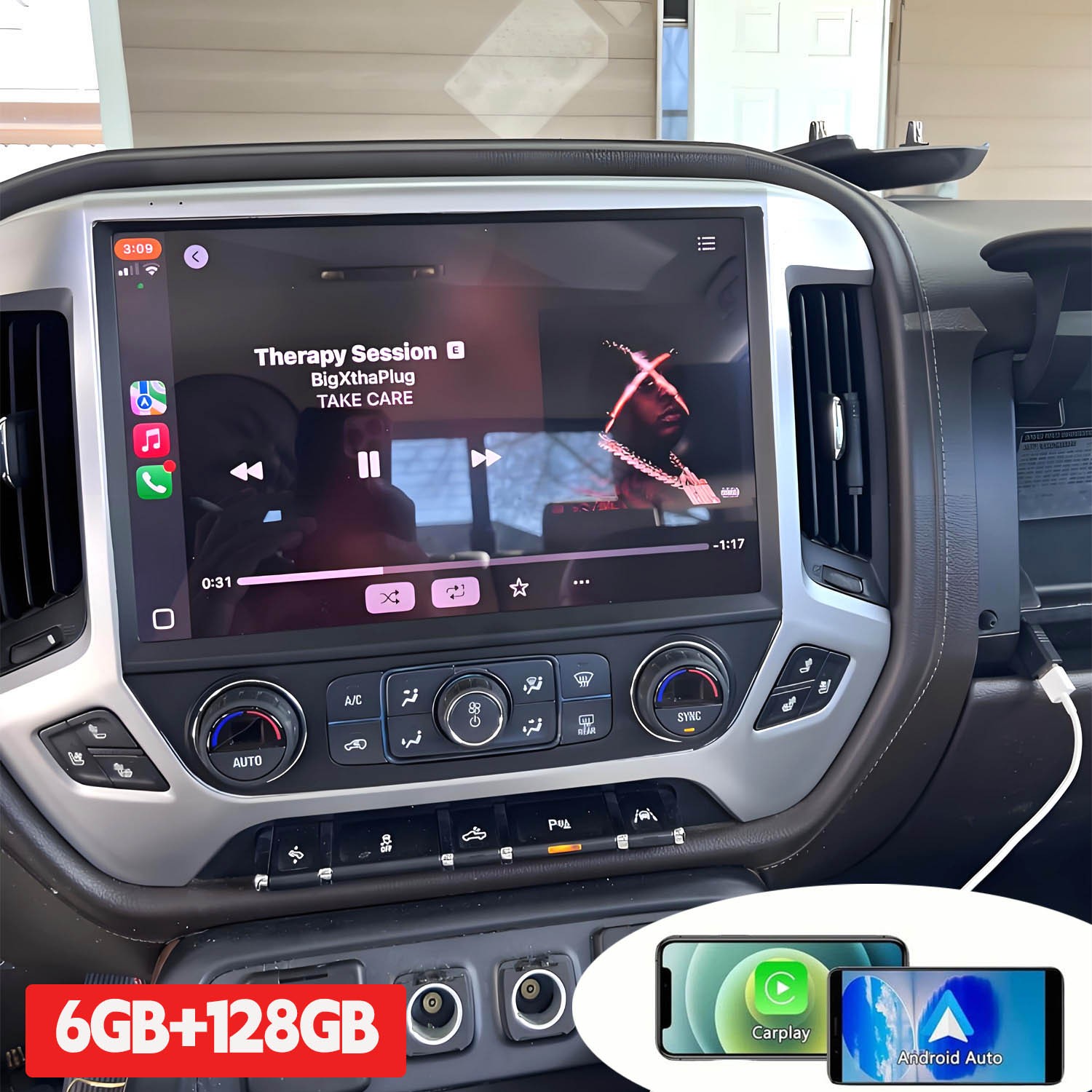 13.1'' Car Stereo Radio For Chevy Silverado GMC Sierra 2014-2018 GPS Navi 6+128G